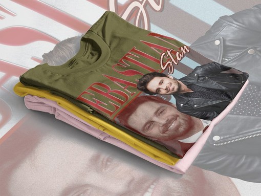 Sebastian Stan Tribute Shirt, Sebastian Stan Homage Retro 90's Tee, Fans Gift, Sebastian Stan Funny Shirt - Image 4