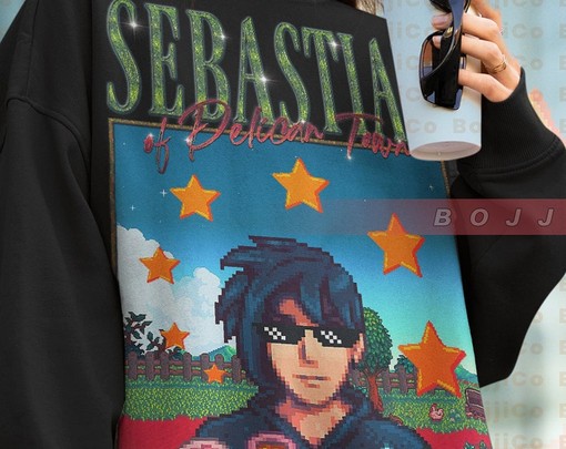 Sebastian Sweatshirt - STARDW VALLY Fan Gift Featuring Food Spirit, Shane & Harvey Characters - Image 4