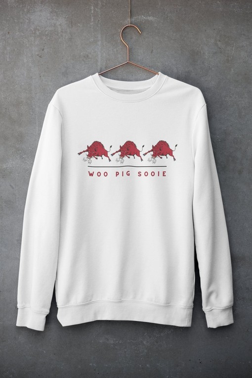 Sec Apparel - Arkansas Football Sweatshirt Woo Pig Sooie Crewneck Hoodie, Mens Sport Shirts