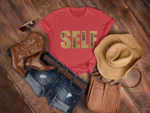 Self Love Positive Attitude Shirt, Inspirational & Motivational Tee, Self-Worthy & Self-Confident Tee T-shirts - Image 3