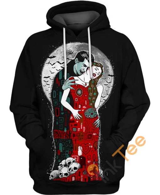 Sensual Lips of a Vampire on All Over Print 3D Hoodie with Mesmerizing Design