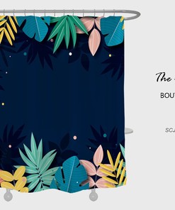 Serene Blue Flowers Shower Curtain with Waterproof Washable Material for Your Bathroom