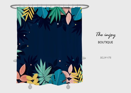 Serene Blue Flowers Shower Curtain with Waterproof Washable Material for Your Bathroom