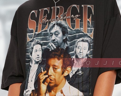 Serge Gainsbourg Homage Shirt, Serge Gainsbourg Vintage Shirt, Serge Gainsbourg Fan Tees, Jane Birkin - Image 2