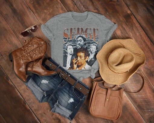 Serge Gainsbourg Homage Shirt, Serge Gainsbourg Vintage Shirt, Serge Gainsbourg Fan Tees, Jane Birkin - Image 3
