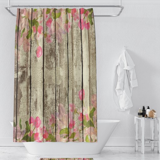 Shabby Wood Shower Curtain with Chippy Design - Unique Farmhouse Bathtub Curtain for Rustic Decor - Image 4