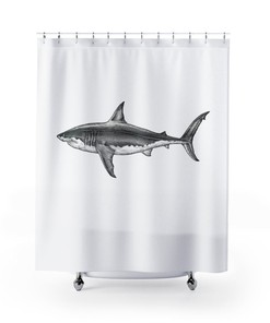 Shark Week Jaws Print Shower Curtain for Bold Bathroom Decor