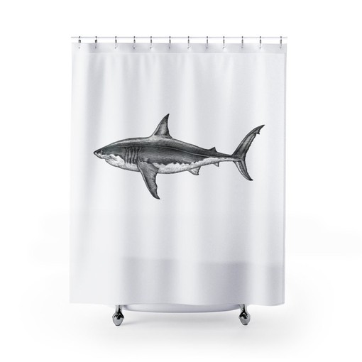 Shark Week Jaws Print Shower Curtain for Bold Bathroom Decor