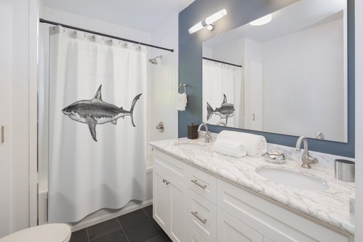Shark Week Jaws Print Shower Curtain for Bold Bathroom Decor - Image 2