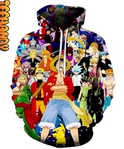 Show Your Love for Anime with This Custom All Stars All Over Print Hoodie - Featuring 3D Graphic Design