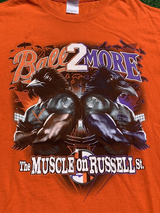 Show Your Love for Both Teams with This Baltimore Orioles and Ravens T-Shirt, Vintage NCAA Shirts - Image 2