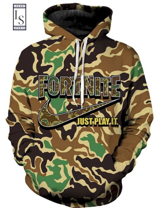 Show Your Love for Gaming with Fortnike Just Play It Custom All Over Print 3D Hoodie