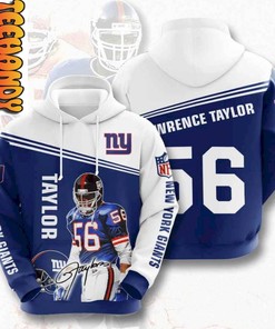 Show Your Love for Giants with Lawrence Taylor USA NFL 3D All Over Print Hoodie