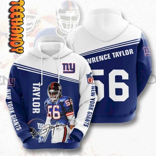 Show Your Love for Giants with Lawrence Taylor USA NFL 3D All Over Print Hoodie