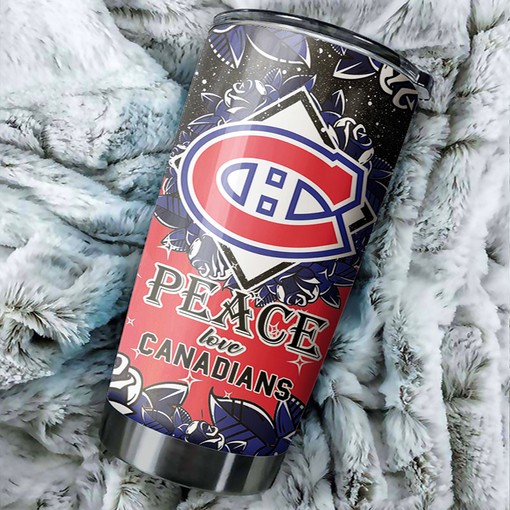 Show Your Love for Montreal Canadians with This Peace Love NHL Tumbler with Custom Sports Tumbler