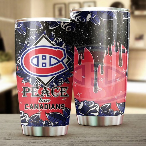 Show Your Love for Montreal Canadians with This Peace Love NHL Tumbler with Custom Sports Tumbler - Image 2