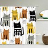 Show Your Love for Your Feline Friend with Cute Cat Japanese Design Shower Curtain, Pet Animal Fabric Curtain