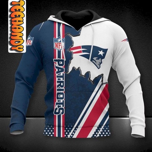 Show Your Patriotism with New England Patriots 3D Football NFL Hoodie