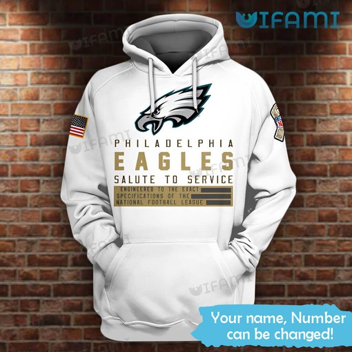 Show Your Support with Salute To Service Philadelphia Eagles Custom Name 3D Hoodies