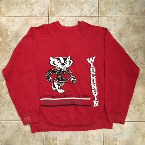 Show Your Support with Wisconsin Badgers Vintage Style Sweatshirt Bundle, NCAA Fan Gift with ncaa shirts women