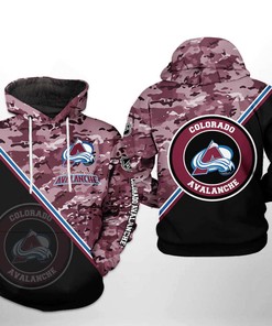 Show Your Team Spirit with Colorado Avalanche NHL Camo Team All Over Print 3D Hoodies