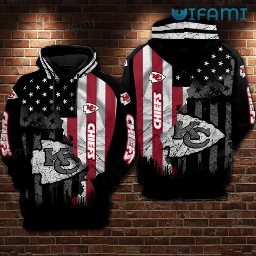 Show Your Team Spirit with a Kansas City Chiefs Hoodie 3D Red USA Flag Logo for Fans