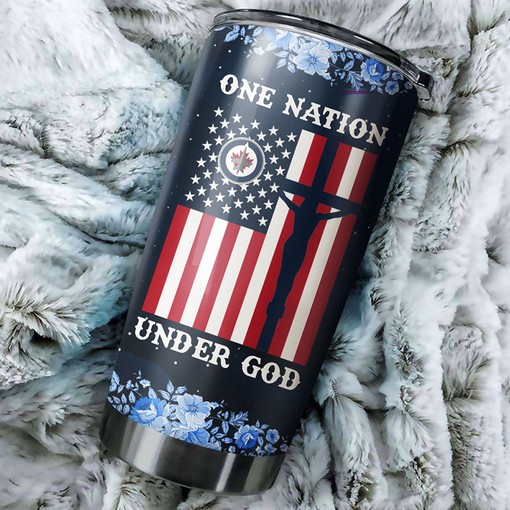 Show Your Winnipeg Jets Support with This One Nation Under God NHL Tumbler with Custom Sports Tumblers