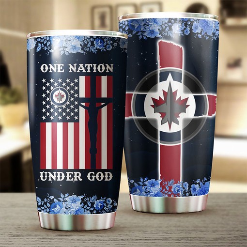 Show Your Winnipeg Jets Support with This One Nation Under God NHL Tumbler with Custom Sports Tumblers - Image 2