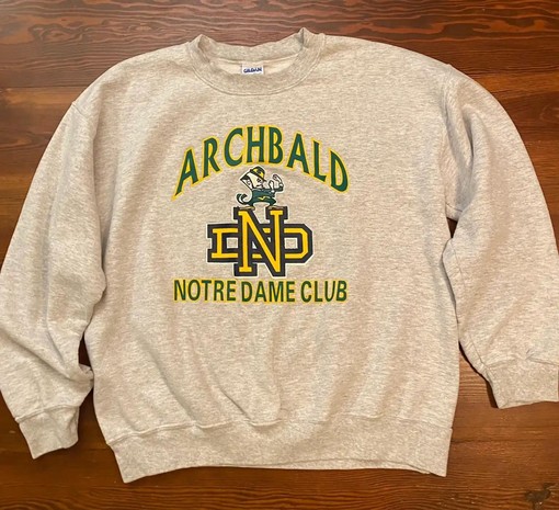 Show off Archbald Notre Dame Big Image with Vintage Style American Football Apparel
