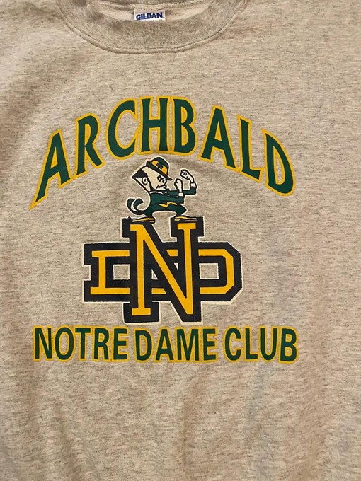 Show off Archbald Notre Dame Big Image with Vintage Style American Football Apparel - Image 2