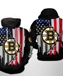 Show off Your Love for the USA with Boston Bruins NHL US Flag Team 3D Hoodie Zipper Hoodie