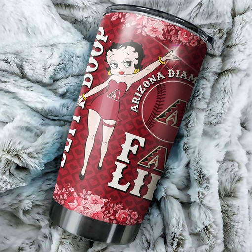 Show-Stopping Arizona Diamondbacks MLB Tumbler with Iconic Betty Boop Design and Top-Quality MLB Logo