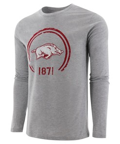 Simple Stamp Long Sleeve T-Shirt for NCAA Fans: Arkansas Razorbacks