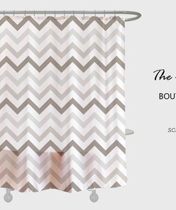 Simple Wavy Pattern Extra Thick Shower Curtain - Heavy Duty Fabric for Your Bathroom Decor