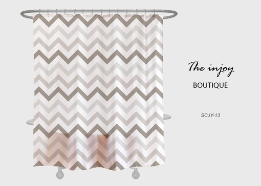 Simple Wavy Pattern Extra Thick Shower Curtain - Heavy Duty Fabric for Your Bathroom Decor