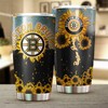 Sip in Style with This Sunflower Boston Bruins NHL Tumbler with Grunge Design