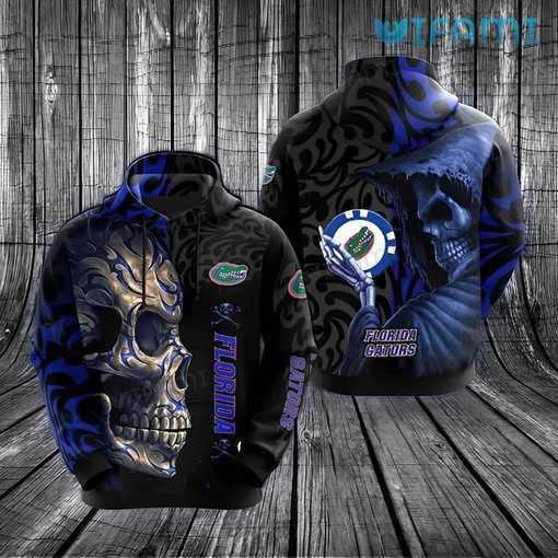 Skeleton Holding Logo Florida Gators Hoodie - 3D All Over Print Custom Design