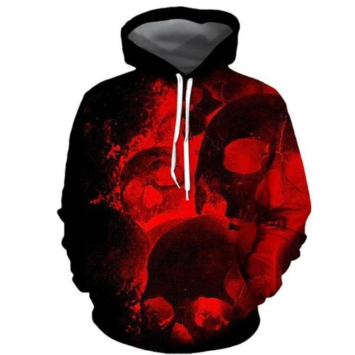 Skull Design Halloween All-Over Print 3D Zipper Hoodie