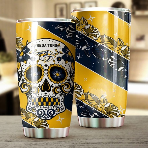 Skull Design Tumbler for NHL Fans Nashville Predators NHL