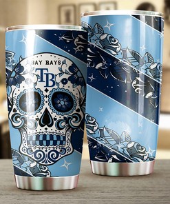 Skull Design and Custom MLB Logo - Tampa Bay Rays MLB Tumbler with Personalized Tumbler and Tumbler 30 oz
