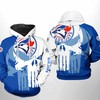Skull Logo 3D Hoodie with Zipper of Toronto Blue Jays - Great Choice for Sports Lovers