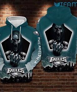 Skyline The Death Green Unique Philadelphia Eagles 3D Hoodies with Custom Design