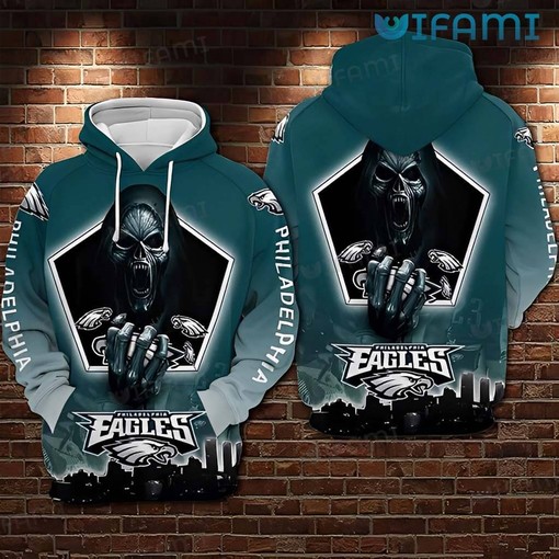 Skyline The Death Green Unique Philadelphia Eagles 3D Hoodies with Custom Design