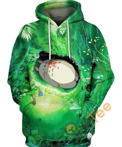 Sleeping Totoro All Over Print Hoodie in 3D - Great for Naps and Relaxation