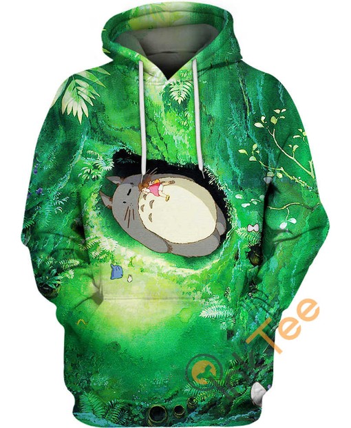 Sleeping Totoro All Over Print Hoodie in 3D - Great for Naps and Relaxation