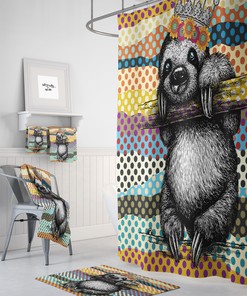 Slow Sloth Shower Curtain - Relaxing Touch to Your Bathroom