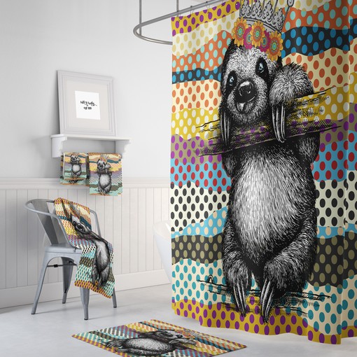Slow Sloth Shower Curtain - Relaxing Touch to Your Bathroom