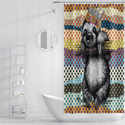 Slow Sloth Shower Curtain - Relaxing Touch to Your Bathroom - Image 2
