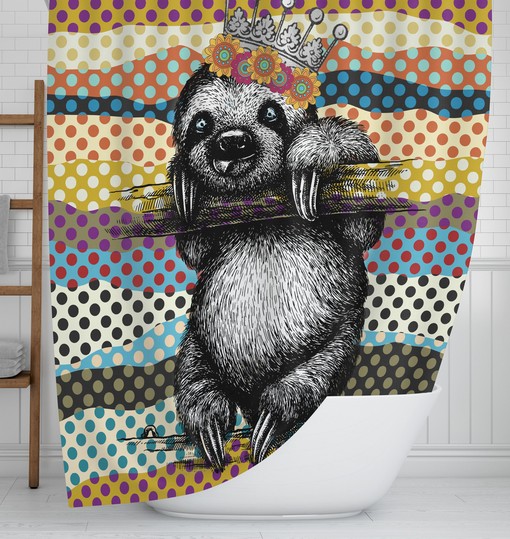 Slow Sloth Shower Curtain - Relaxing Touch to Your Bathroom - Image 4
