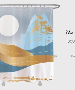 Snow Mountain Disney Unique Shower Curtain with Hooks, a Moonlit Night and Waterproof Design